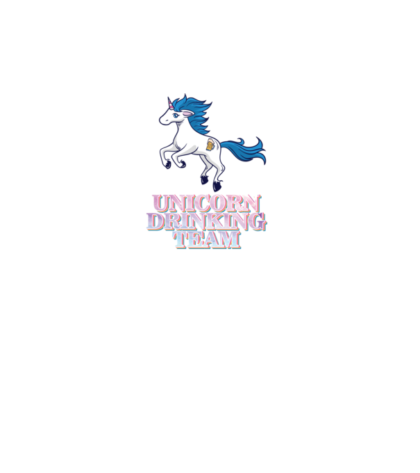 Unicorn drinking team model alb pe tricou
