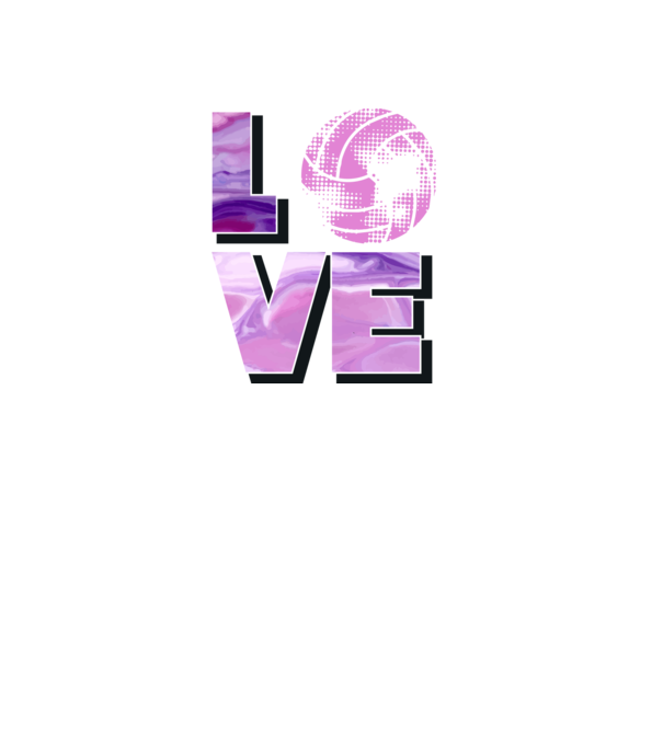 Love volleyball model negru pe tricou