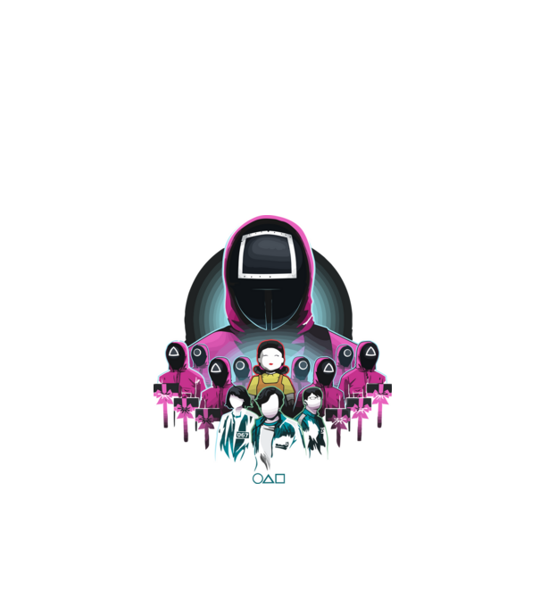 squid game crew model negru pe tricou