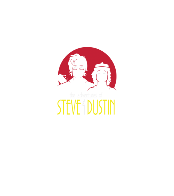 steve and dustin model negru pe tricou