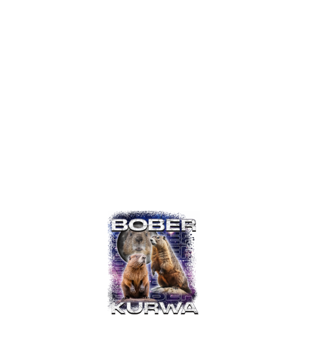 Bóber Kurwa universe model alb pe tricou