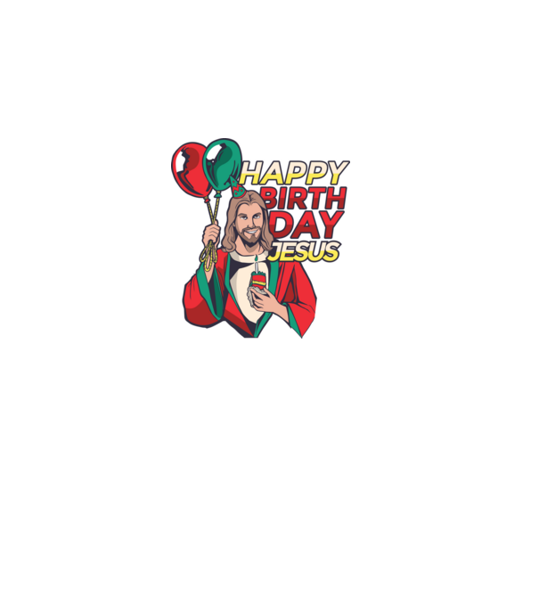 Happy Birtday Jesus! model negru pe tricou