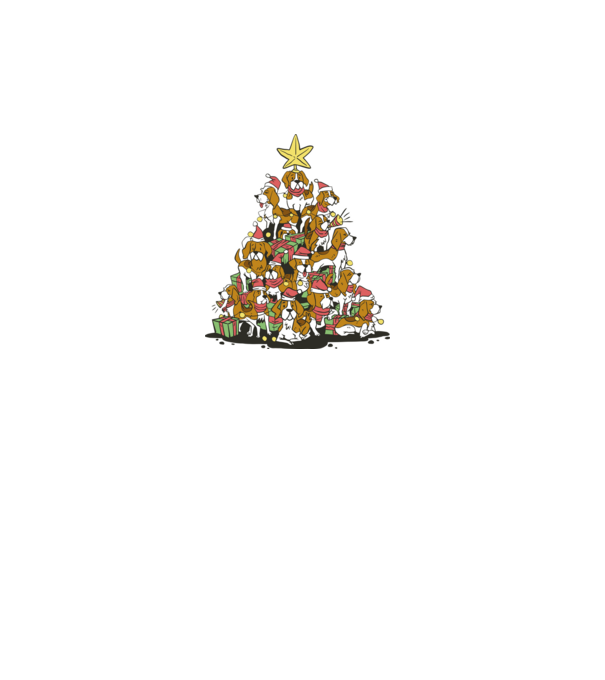beagle christmas tree model turcoaz pe tricou