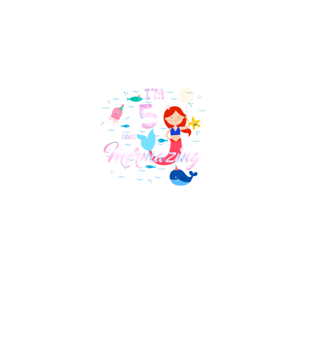 Mermazing Birthday 5 model negru pe tricou
