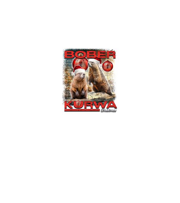 Bober kurwa christmas universe model negru pe tricou