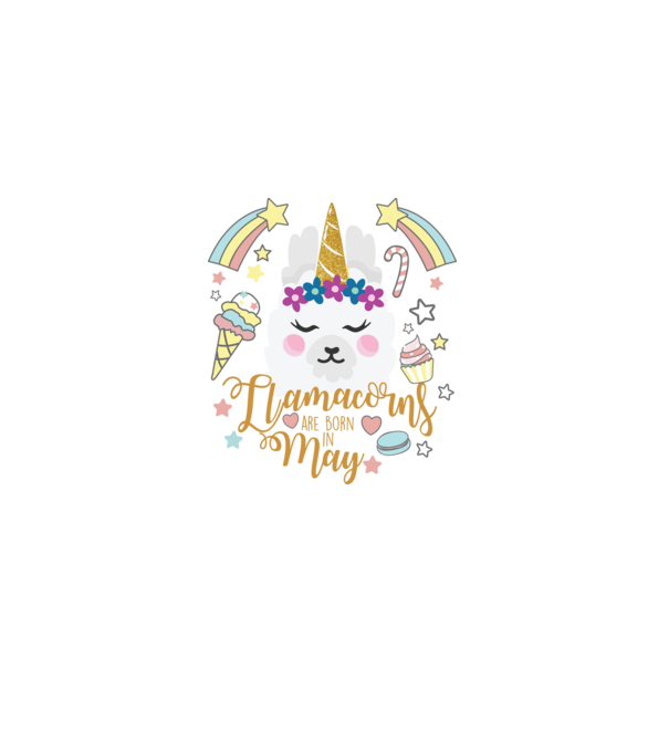 Llamacorns are born in May model alb pe tricou