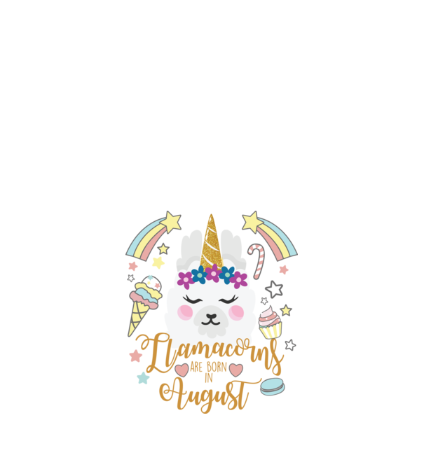 Llamacorns are born in August model alb pe tricou