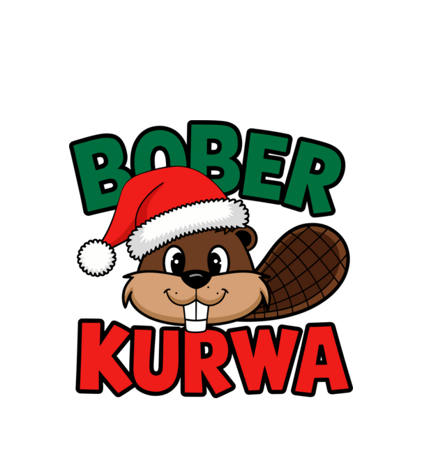 Bober kurwa xmas model alb pe tricou