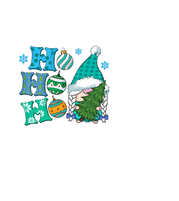 Ho-ho-ho gnome model negru pe tricou