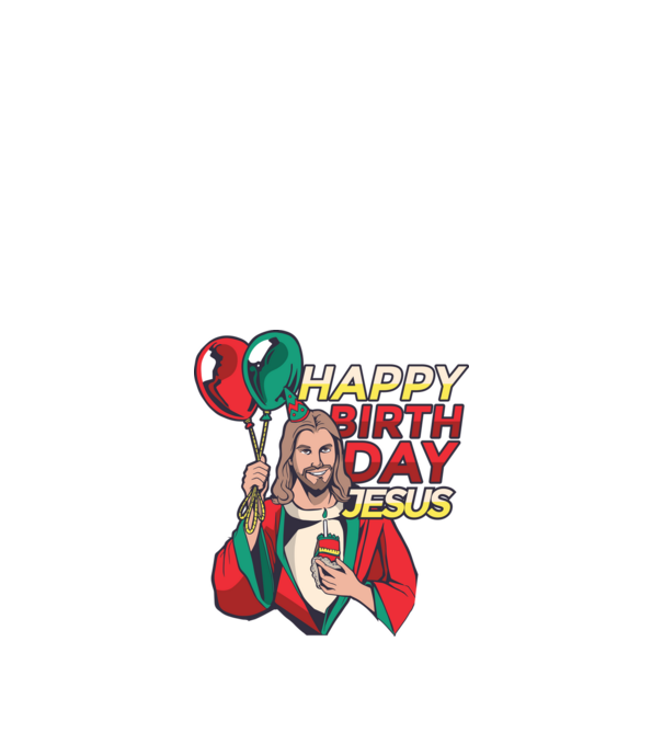 Happy Birtday Jesus! model negru pe tricou