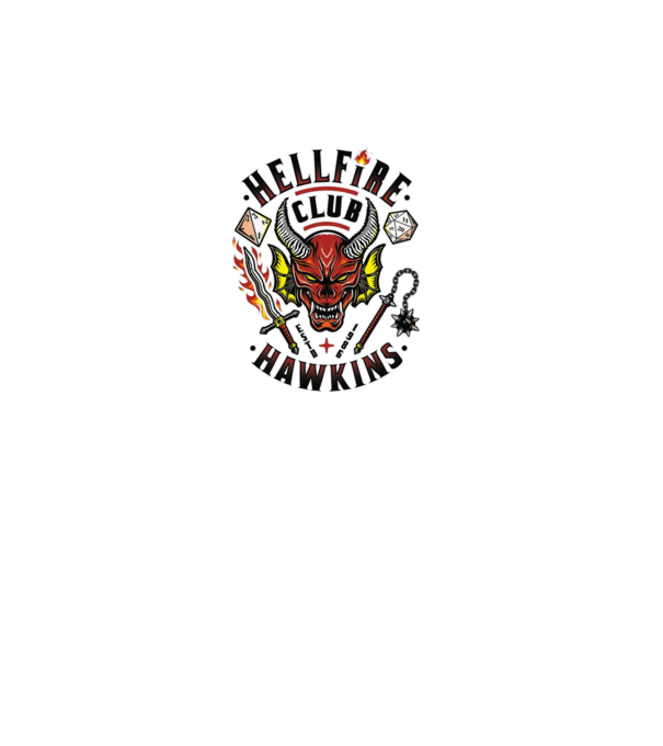 hellfire club hawkins model alb pe tricou