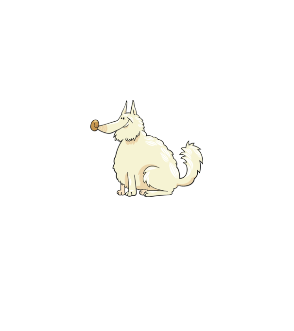 Dog silhouette model albastru deschis pe tricou