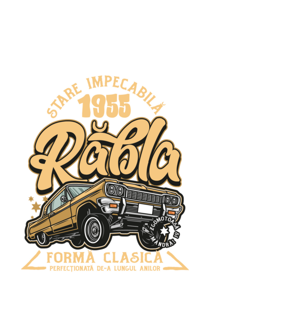 Rablă 1955 model negru pe tricou