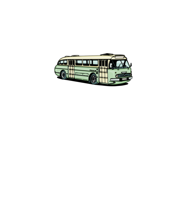 Autobuze model alb pe tricou