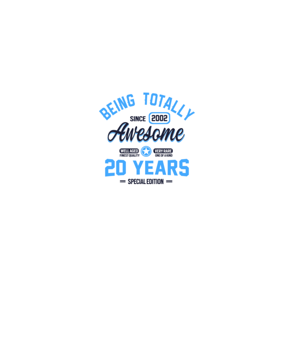 20 years of being totally awesome model roz deschis pe tricou