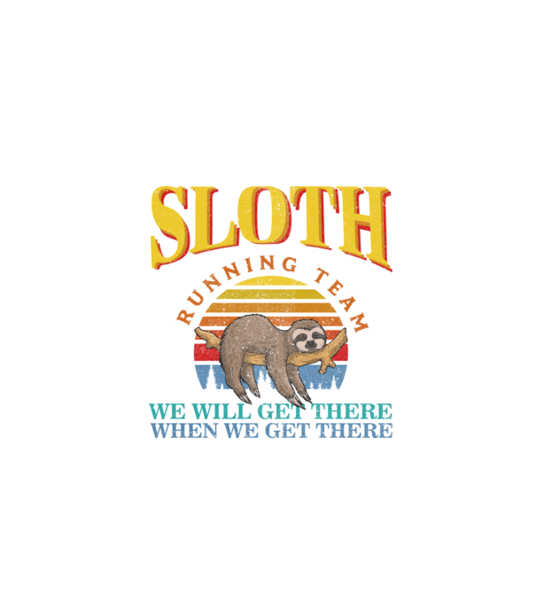 sloth running team retro model negru pe tricou