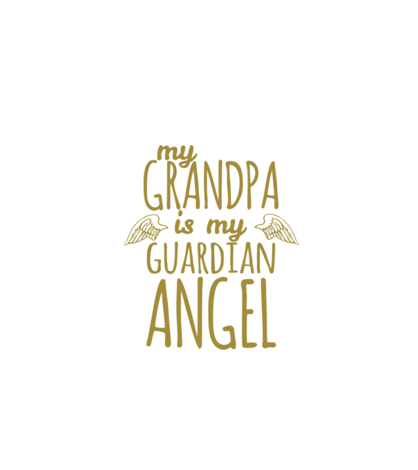 My grandpa is my guardian angel model negru pe tricou