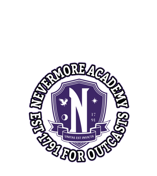 Nevermore academy model negru pe tricou