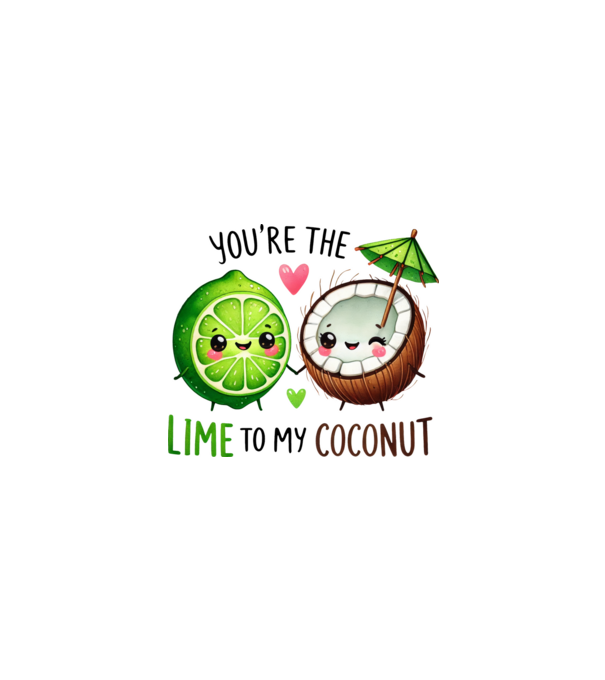 Lime to my Coconut model alb/roșu pe tricou