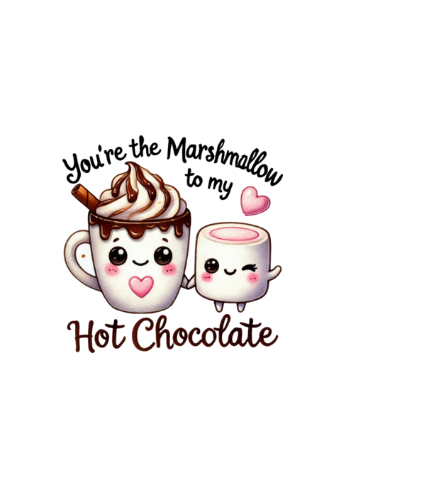 Marshmallow to my Hot Chocolate model alb pe tricou