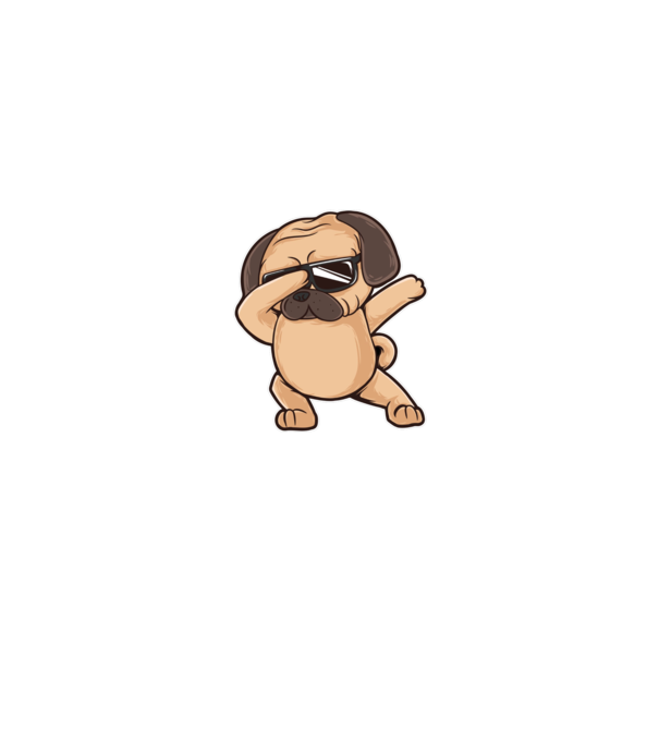 Mops DAB model gri pe tricou