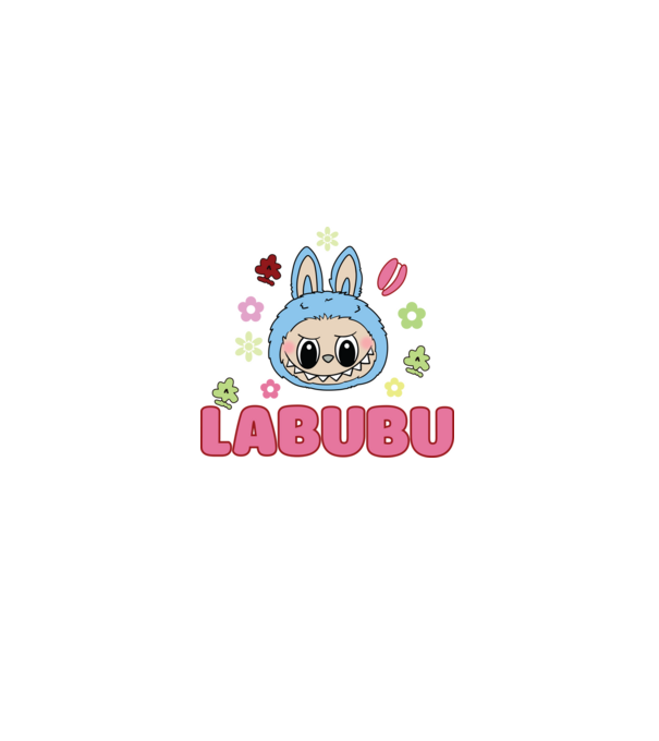 Labubu model negru pe tricou
