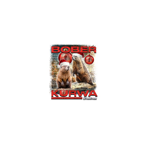 Bober kurwa christmas universe model negru pe tricou