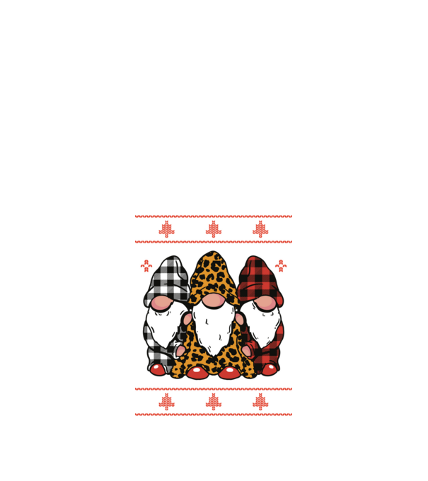 Ugly sweater gnomes model negru pe tricou