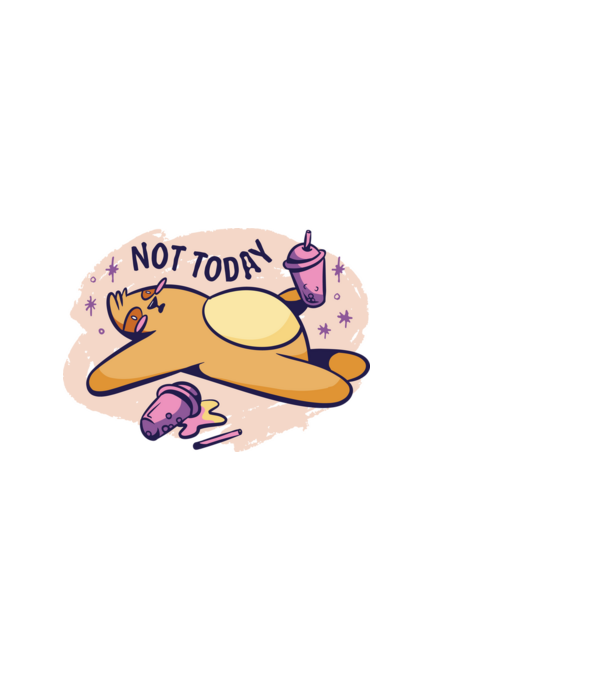 Not today model negru pe tricou