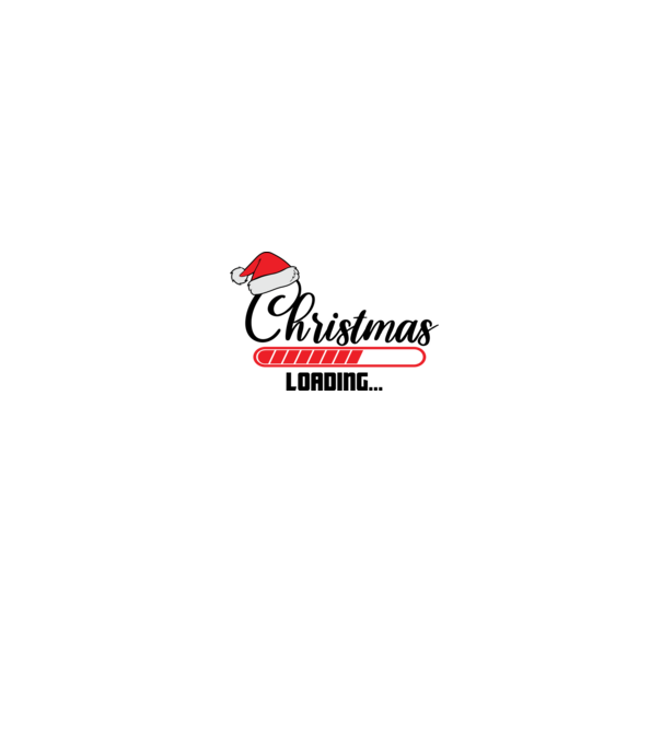 Christmas is loading model alb pe tricou