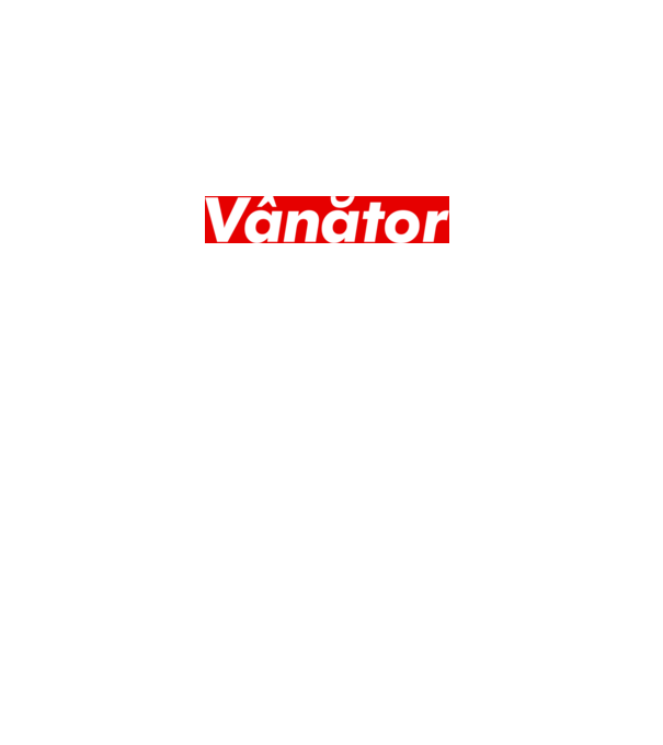 vânător model alb pe tricou