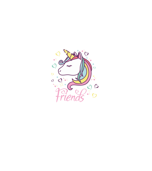 Unicorn Friend model negru pe tricou