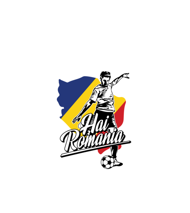 Hai romania fotbal model negru pe tricou