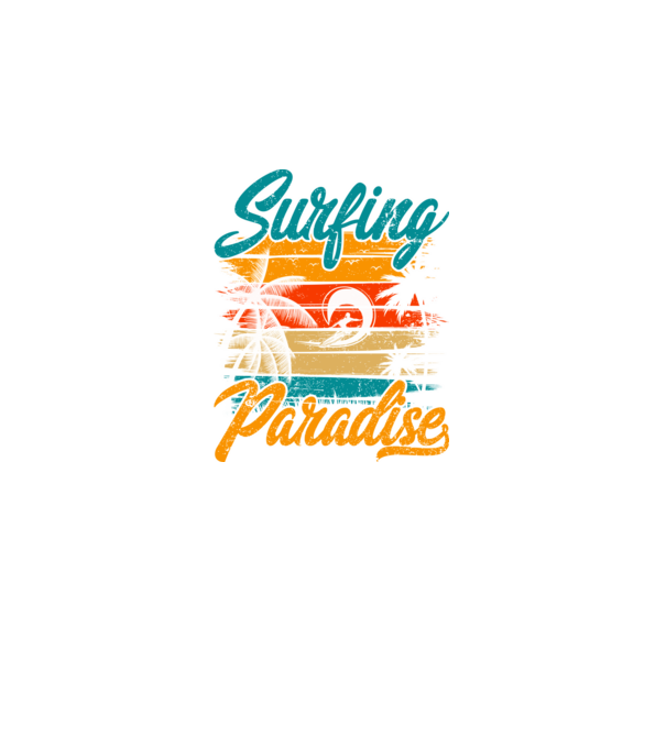 Surfing Paradise model negru pe tricou