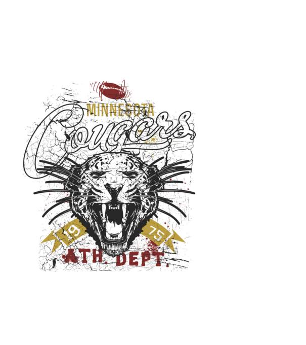 Minesota Cougars TEXTURED model alb pe tricou
