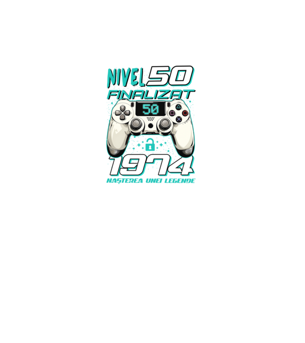 Nivel finalizat 50 1975 model negru pe tricou