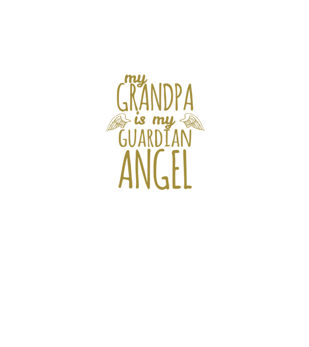My grandpa is my guardian angel model negru pe tricou