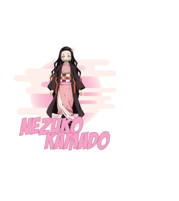 Demon Slayer Nezuko model albastru deschis pe tricou