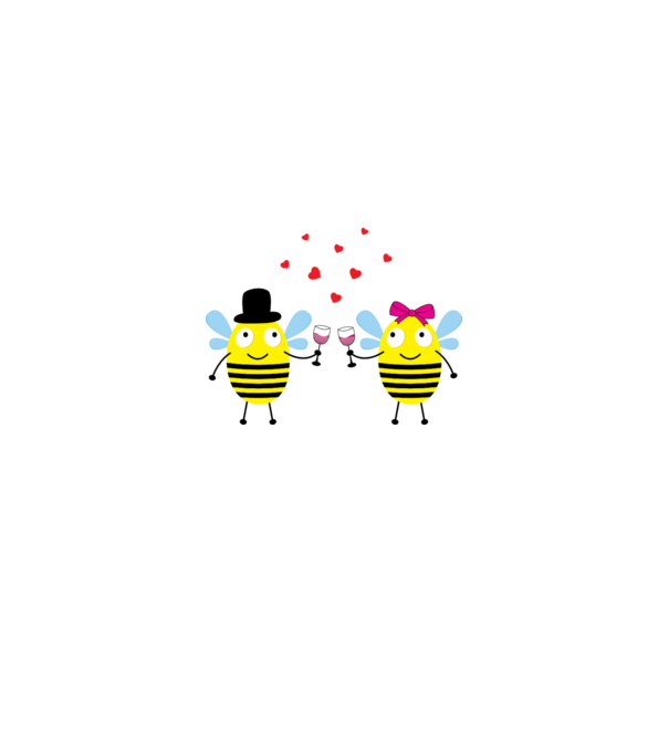 Bee Love model alb pe tricou