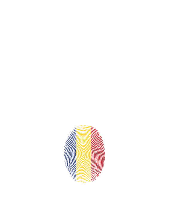 România fingerprint model negru pe tricou