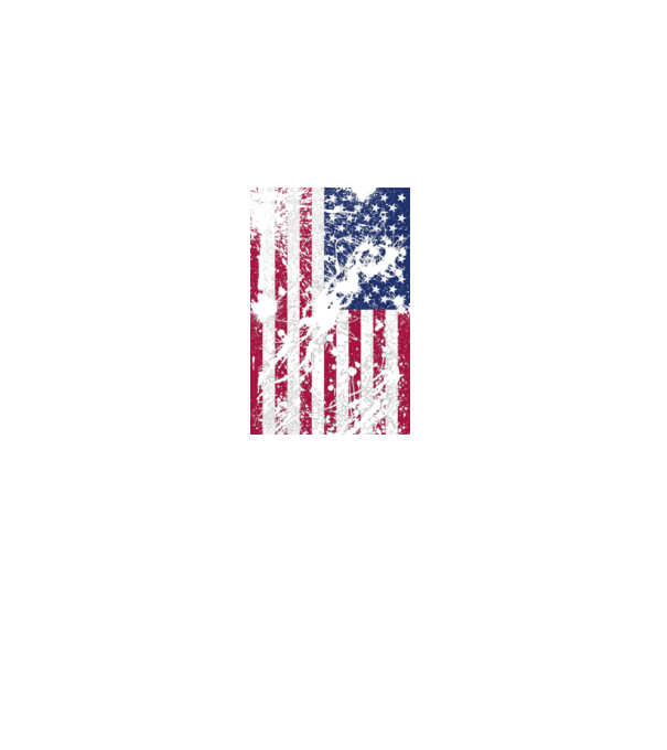 ripped flag U.S. model alb pe tricou