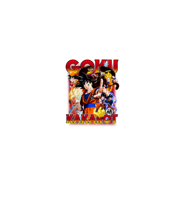 goku dragonball model roșu pe tricou