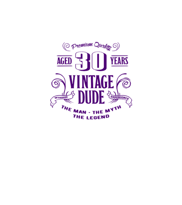 Vintage Dude - 30 model alb pe tricou