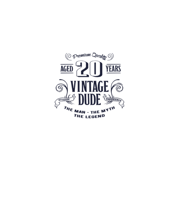 Vintage Dude - 20 model alb pe tricou