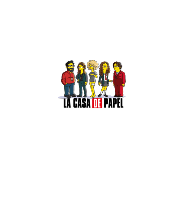 la casa de papel simpson model alb pe tricou
