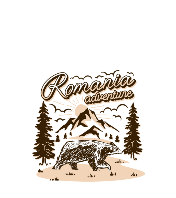 Romania bear adventure model verde de măr pe tricou