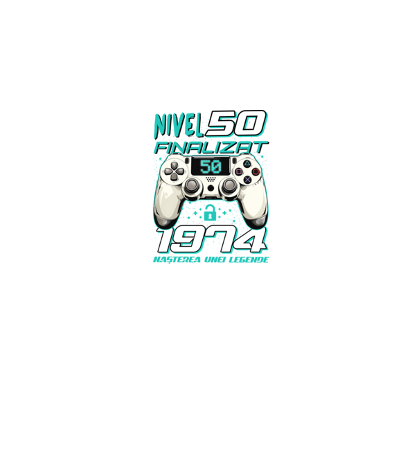 Nivel finalizat 50 1975 model negru pe tricou