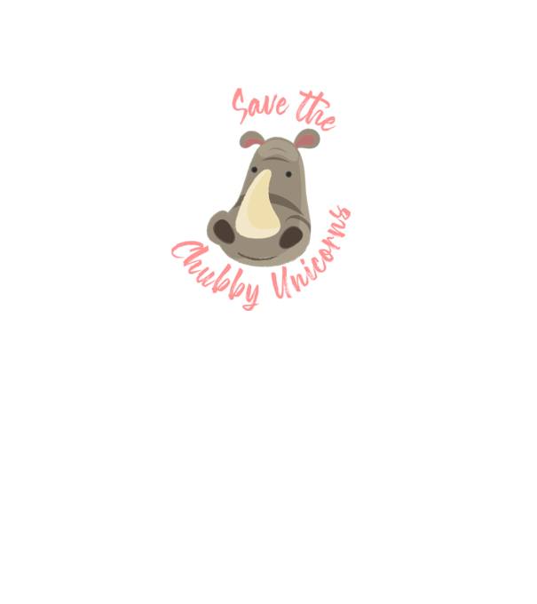 Save the chubby unicorns model negru pe tricou