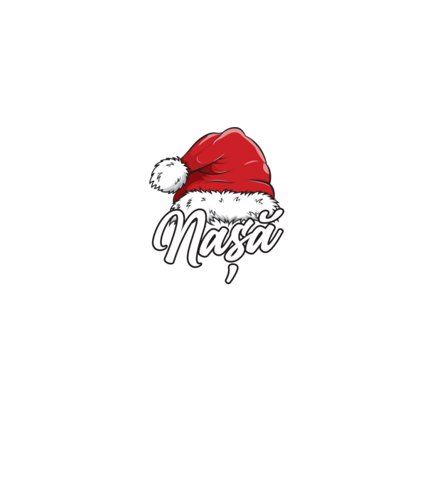 nașă Santa Hat model albastru jeanși pe tricou