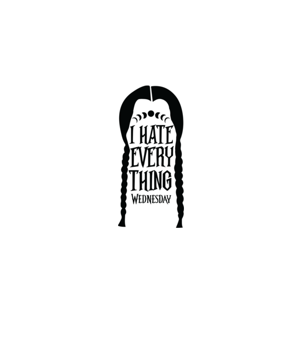 I hate everything model alb pe tricou